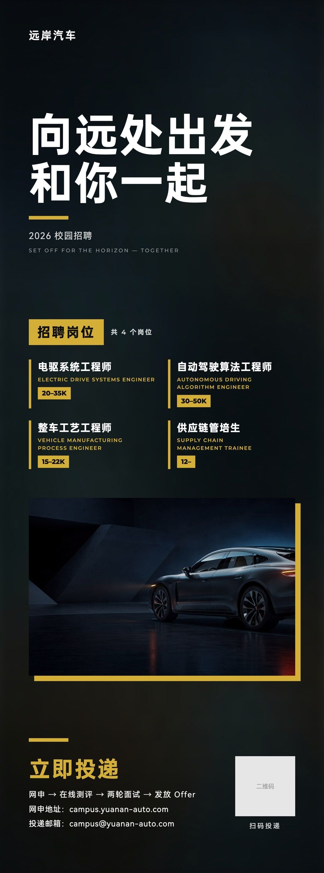 远岸汽车校园招聘长图