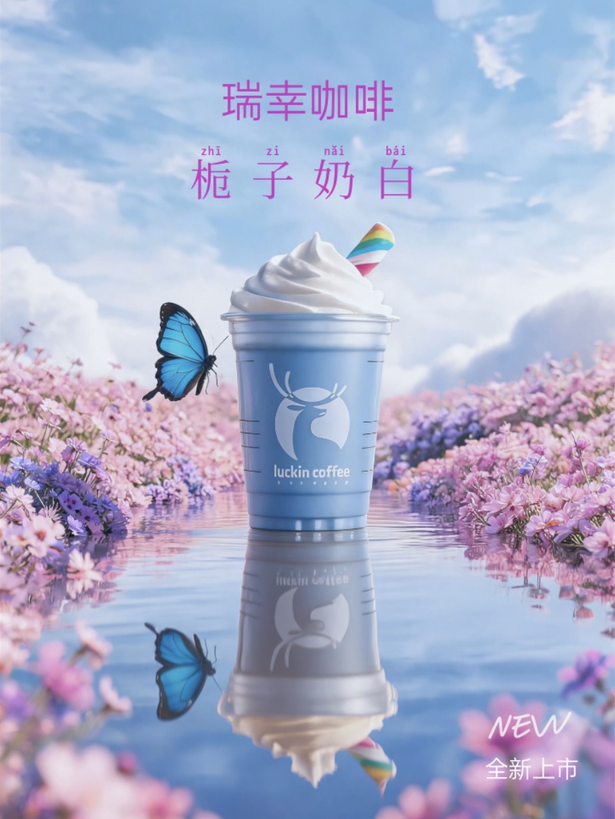 栀子奶白花海场景海报